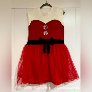 It’s our time XL Christmas Holiday Party Sweater Dress Peppermint Red Santa NWT
